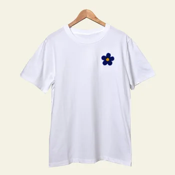 Primăvara și vara 2020 nou dulce vânt mici daisy floare broderie cu maneci scurte versatil t-shirt femei