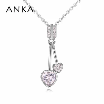 ANKA dragostea lui cupidon săgeată dublă inima femei coliere & pandantive de moda trendy AAA cubic zirconia colier drăguț bijuterii #120853
