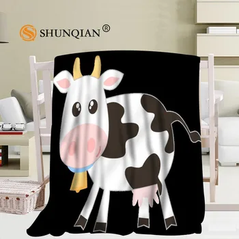 Vaca drăguț Desene animate Pătură Moale DIY Canapea extensibilă Arunca Pătură Copil Adult Cald Personalizate Pătură 56x80Inch50X60Inch40X50Inch